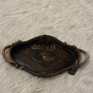 Rustic Brown Deer Antler Decorative Tray